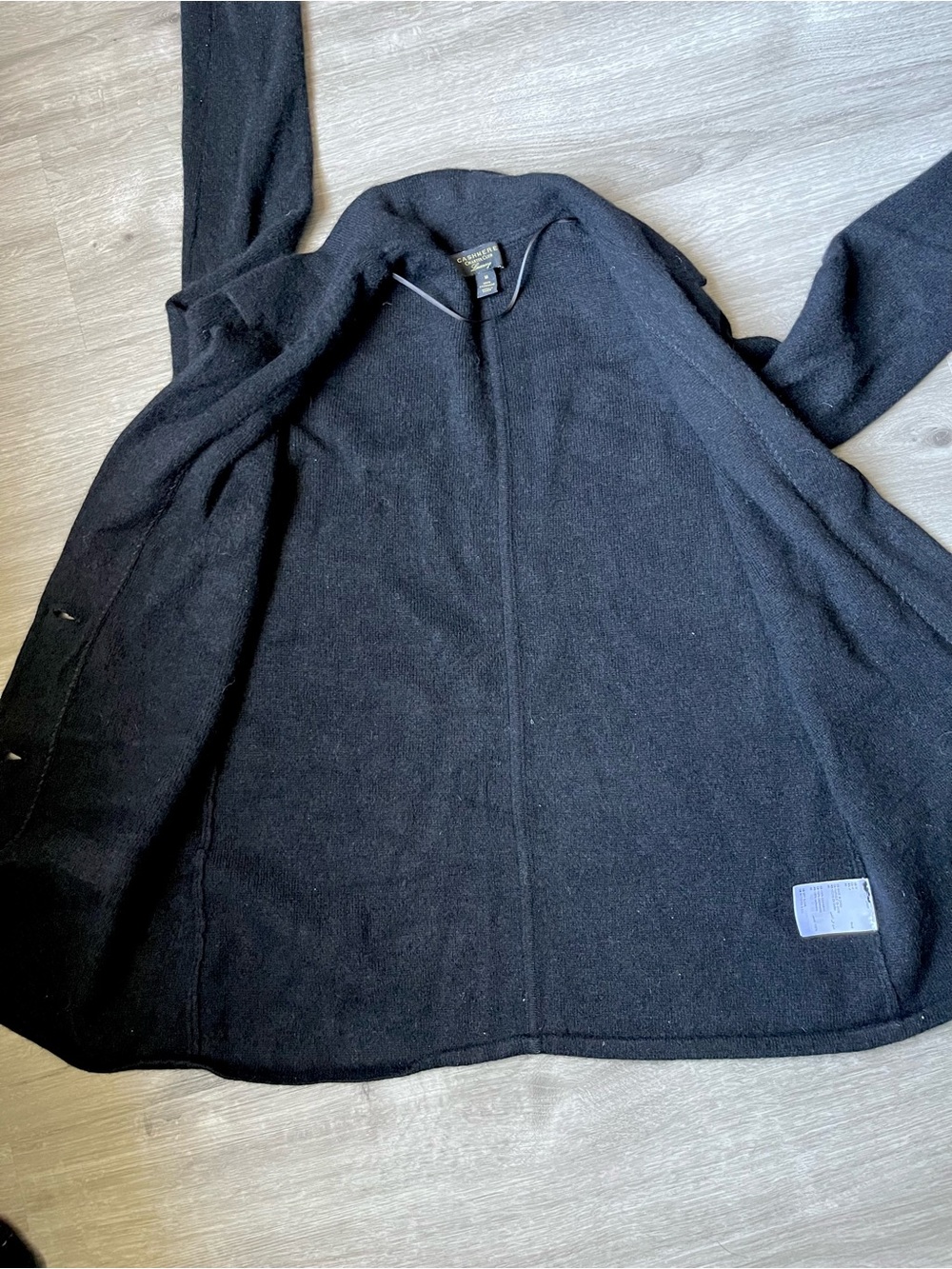 100% Cashmere Charter Club Luxury Black Cardigan- Size M - Picture 9 of 10